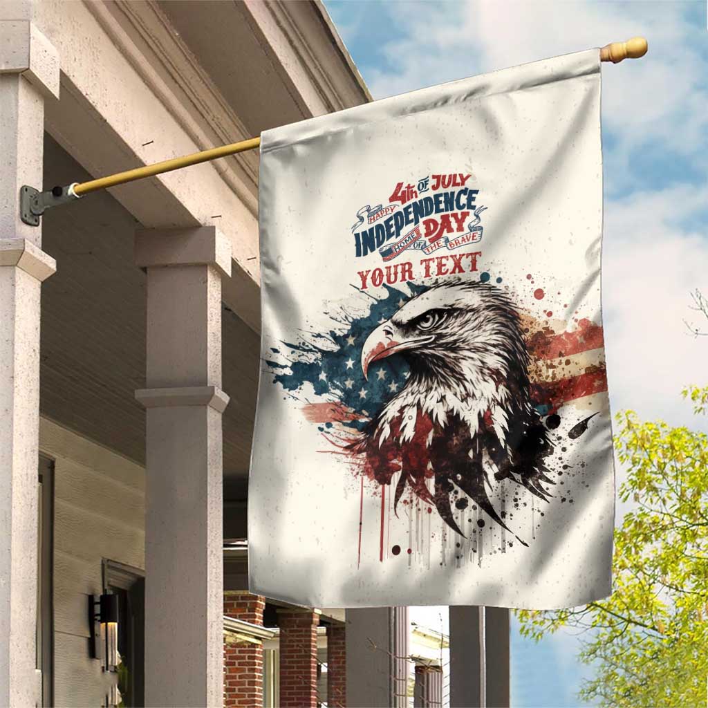 Happy Fourth of July Personalized Garden Flag Bald Eagle USA Independence Day