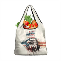 Happy Fourth of July Personalized Grocery Bag Bald Eagle USA Independence Day