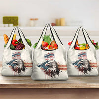 Happy Fourth of July Personalized Grocery Bag Bald Eagle USA Independence Day