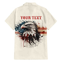 Happy Fourth of July Personalized Hawaiian Shirt Bald Eagle USA Independence Day