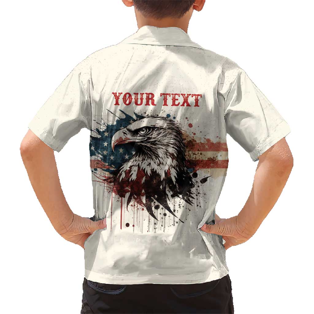 Happy Fourth of July Personalized Hawaiian Shirt Bald Eagle USA Independence Day