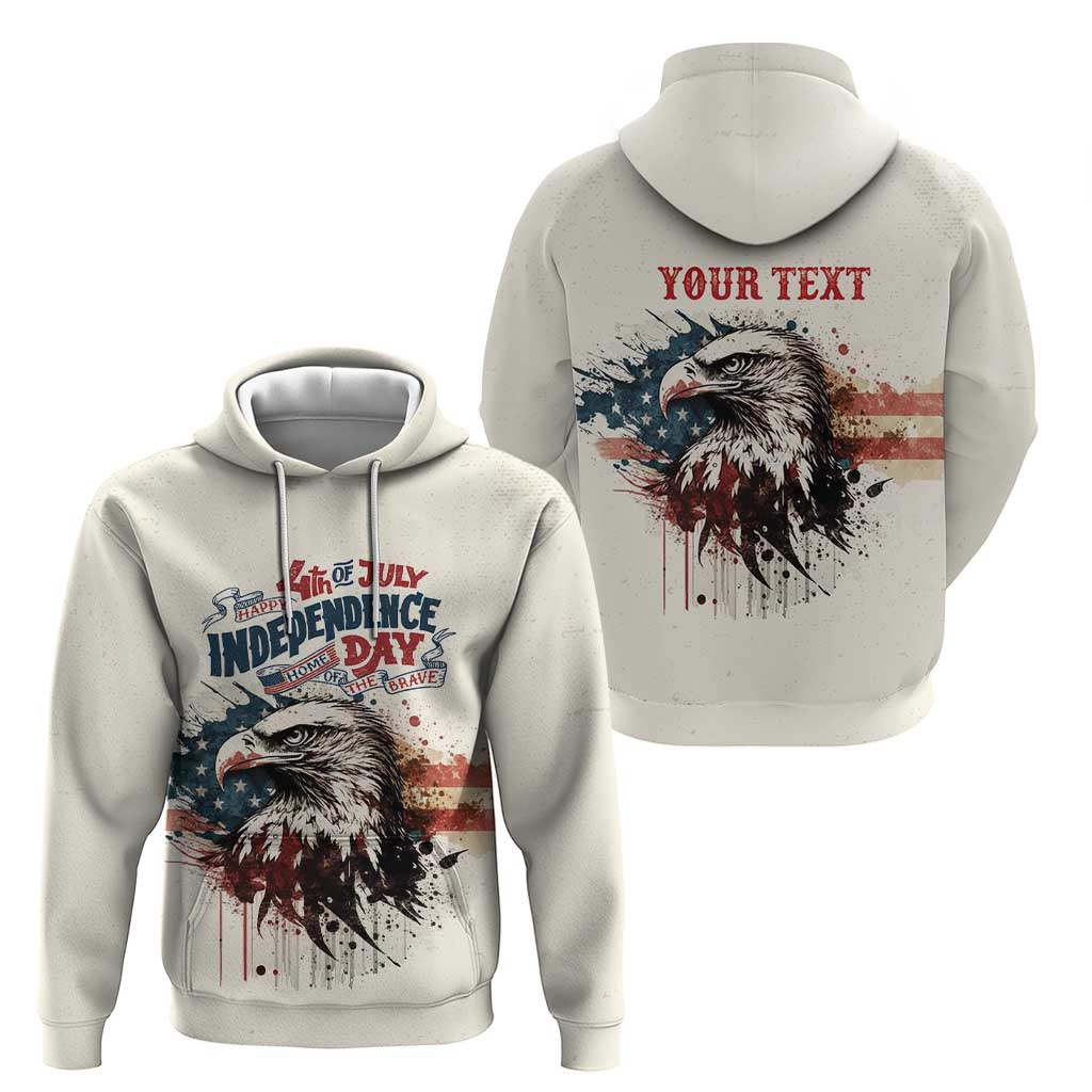 Happy Fourth of July Personalized Hoodie Bald Eagle USA Independence Day