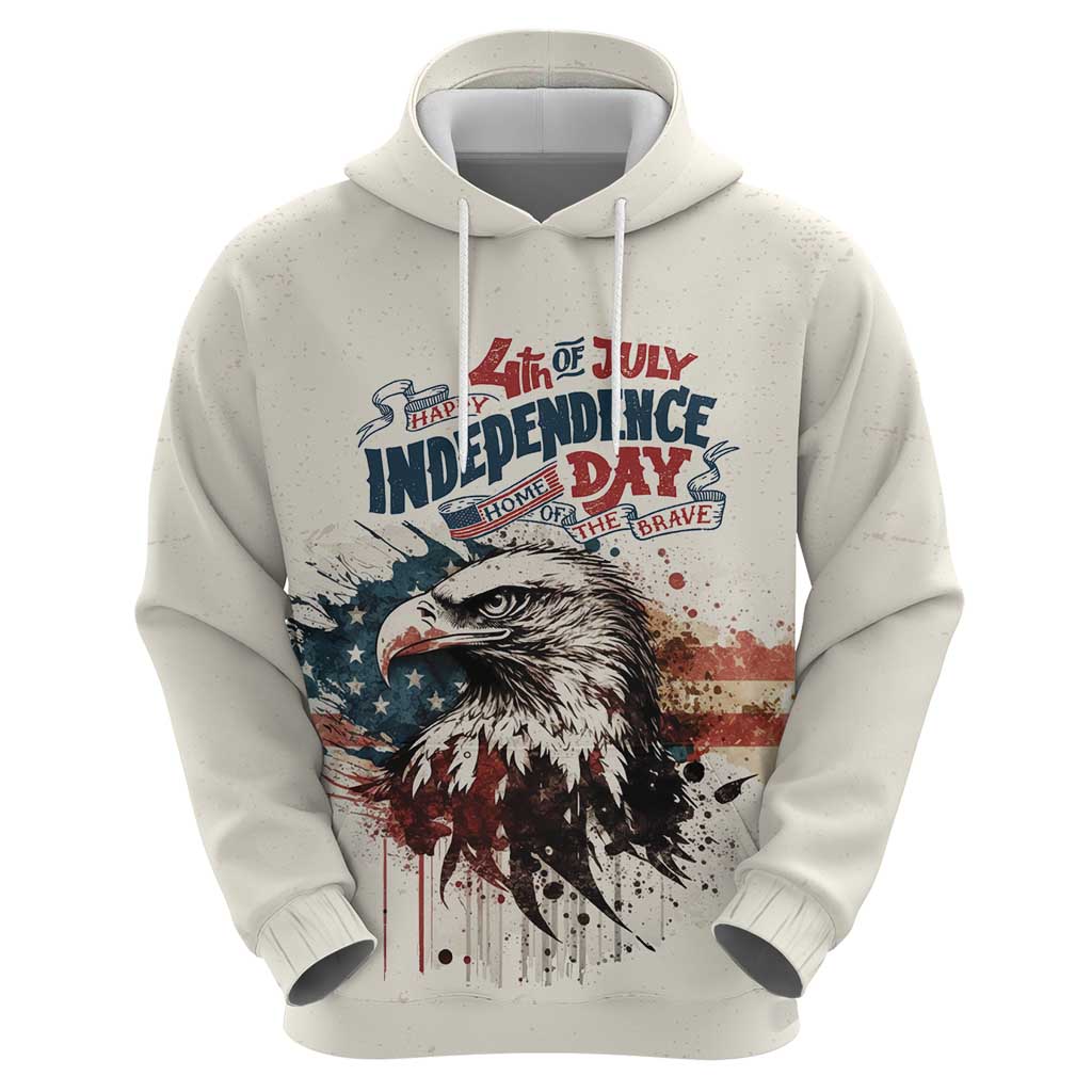 Happy Fourth of July Personalized Hoodie Bald Eagle USA Independence Day