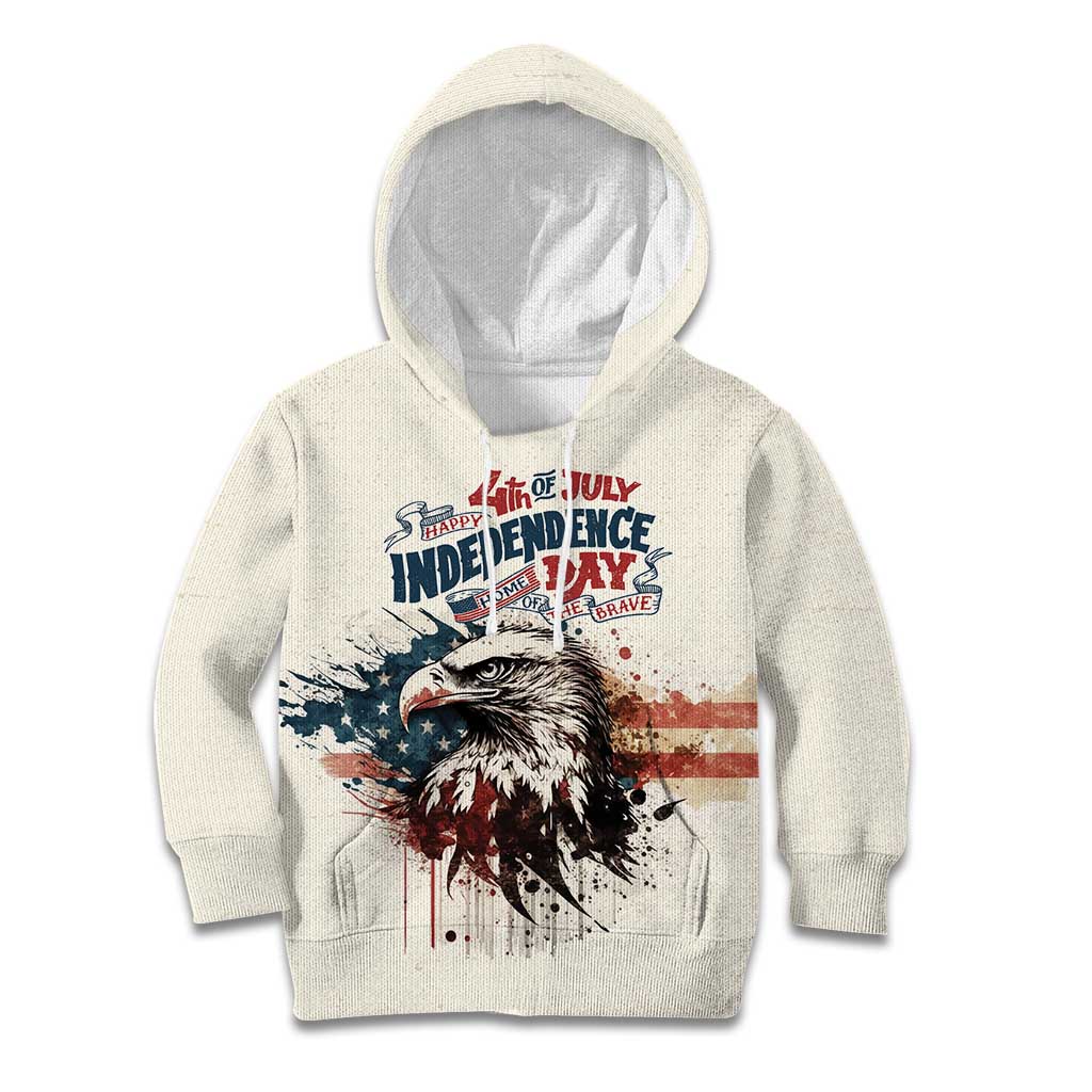 Happy Fourth of July Personalized Kid Hoodie Bald Eagle USA Independence Day