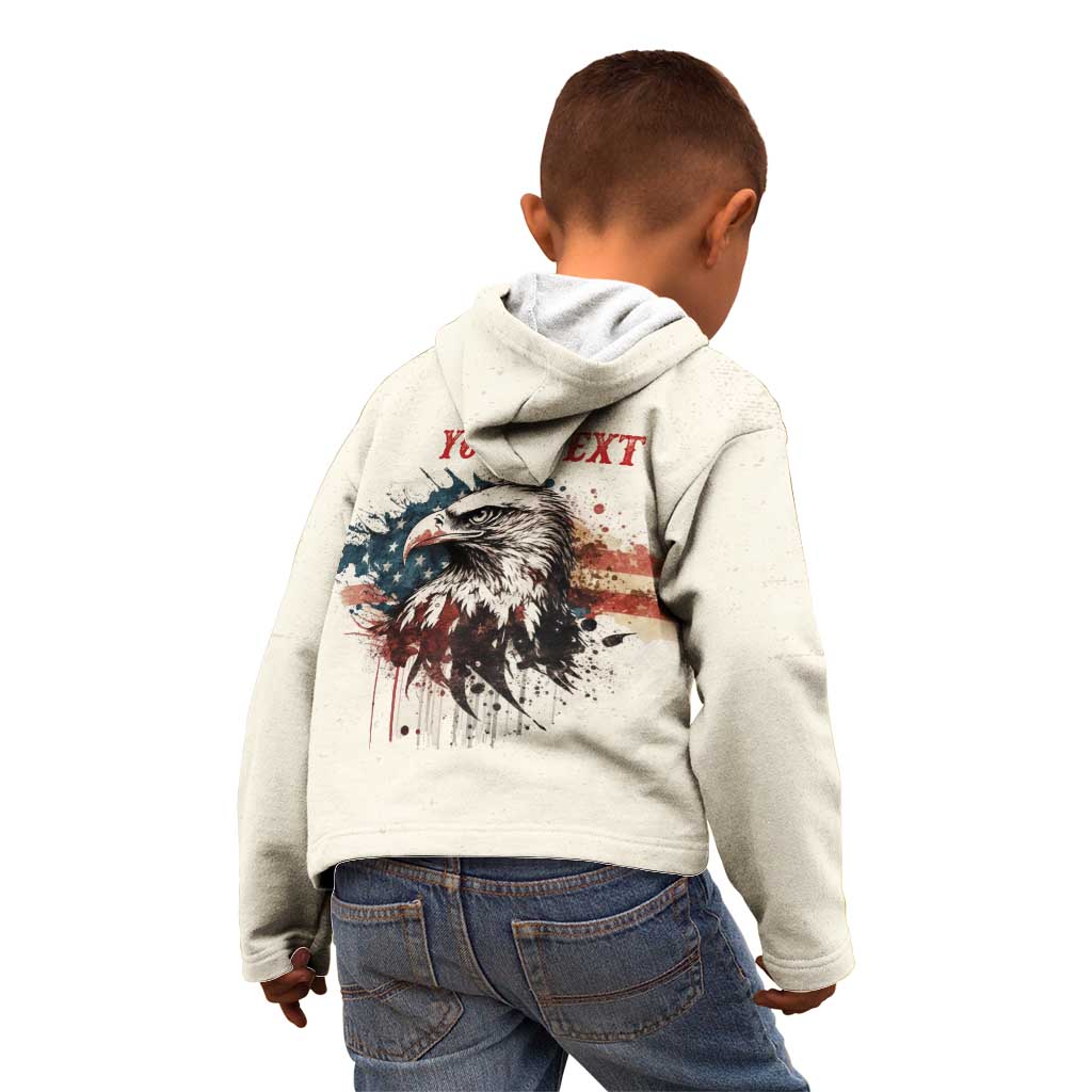Happy Fourth of July Personalized Kid Hoodie Bald Eagle USA Independence Day
