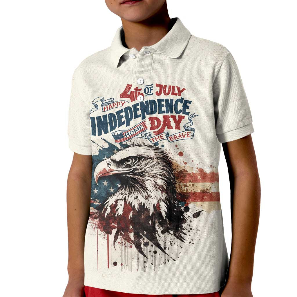 Happy Fourth of July Personalized Kid Polo Shirt Bald Eagle USA Independence Day