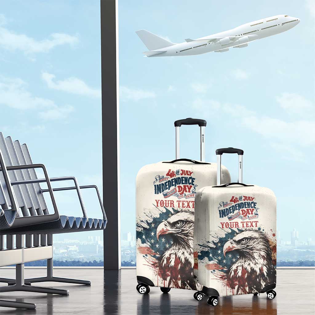 Happy Fourth of July Personalized Luggage Cover Bald Eagle USA Independence Day