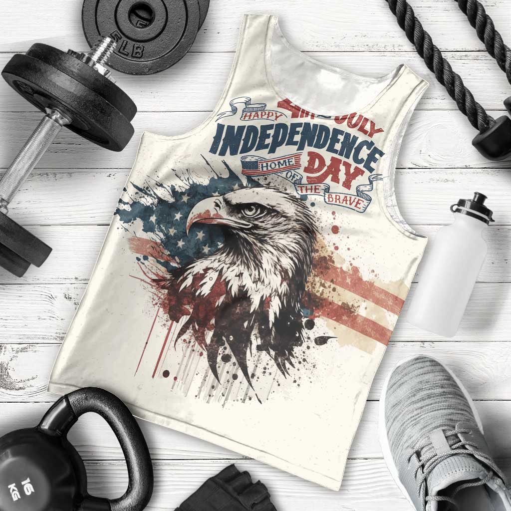 Happy Fourth of July Personalized Men Tank Top Bald Eagle USA Independence Day