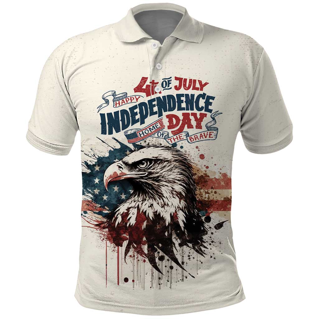 Happy Fourth of July Personalized Polo Shirt Bald Eagle USA Independence Day