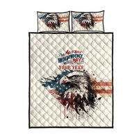 Happy Fourth of July Personalized Quilt Bed Set Bald Eagle USA Independence Day