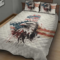 Happy Fourth of July Personalized Quilt Bed Set Bald Eagle USA Independence Day