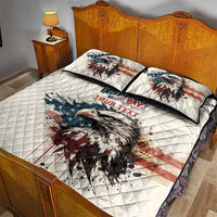 Happy Fourth of July Personalized Quilt Bed Set Bald Eagle USA Independence Day