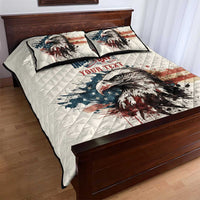 Happy Fourth of July Personalized Quilt Bed Set Bald Eagle USA Independence Day