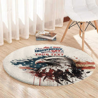 Happy Fourth of July Personalized Round Carpet Bald Eagle USA Independence Day