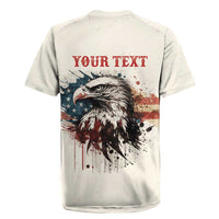 Happy Fourth of July Personalized Rugby Jersey Bald Eagle USA Independence Day