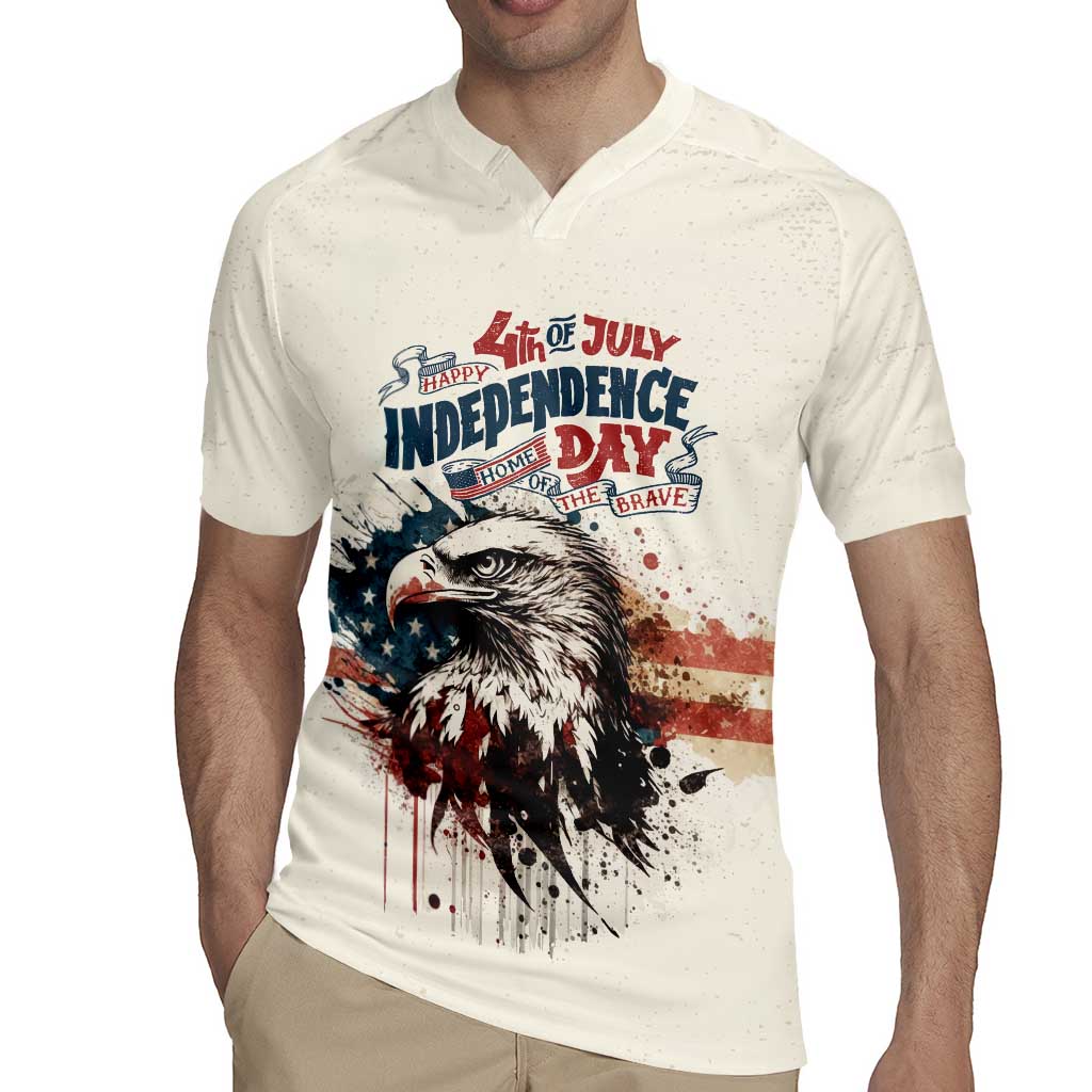 Happy Fourth of July Personalized Rugby Jersey Bald Eagle USA Independence Day