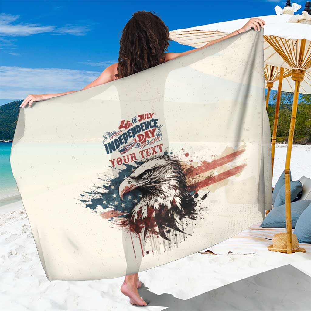 Happy Fourth of July Personalized Sarong Bald Eagle USA Independence Day