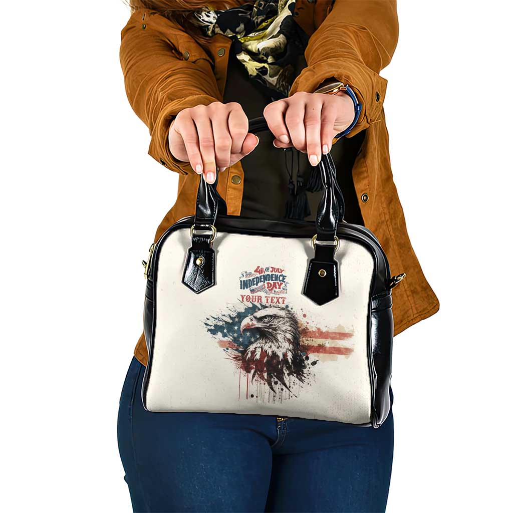 Happy Fourth of July Personalized Shoulder Handbag Bald Eagle USA Independence Day
