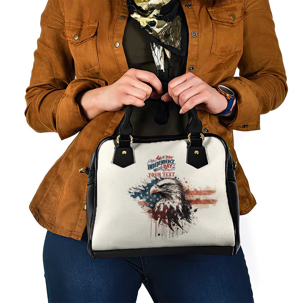 Happy Fourth of July Personalized Shoulder Handbag Bald Eagle USA Independence Day