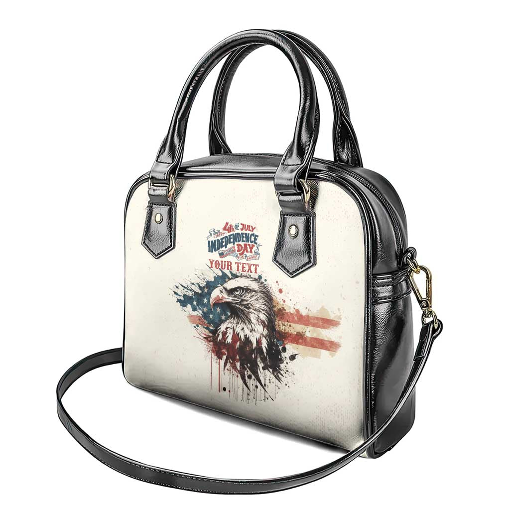 Happy Fourth of July Personalized Shoulder Handbag Bald Eagle USA Independence Day
