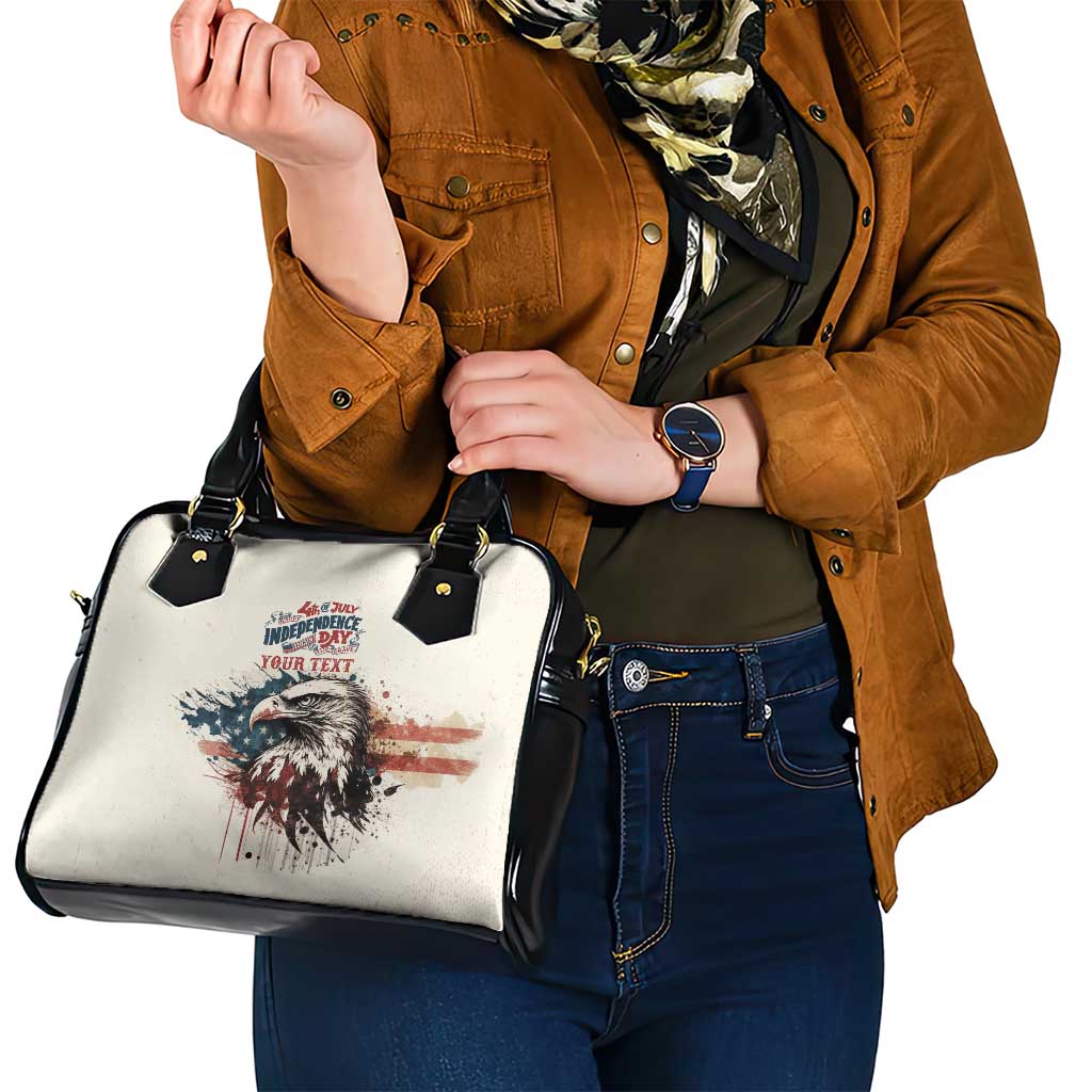 Happy Fourth of July Personalized Shoulder Handbag Bald Eagle USA Independence Day