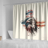 Happy Fourth of July Personalized Shower Curtain Bald Eagle USA Independence Day