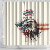 Happy Fourth of July Personalized Shower Curtain Bald Eagle USA Independence Day