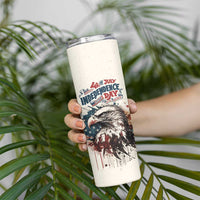 Happy Fourth of July Personalized Skinny Tumbler Bald Eagle USA Independence Day