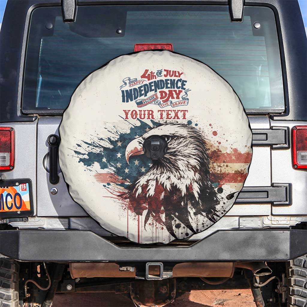 Happy Fourth of July Personalized Spare Tire Cover Bald Eagle USA Independence Day