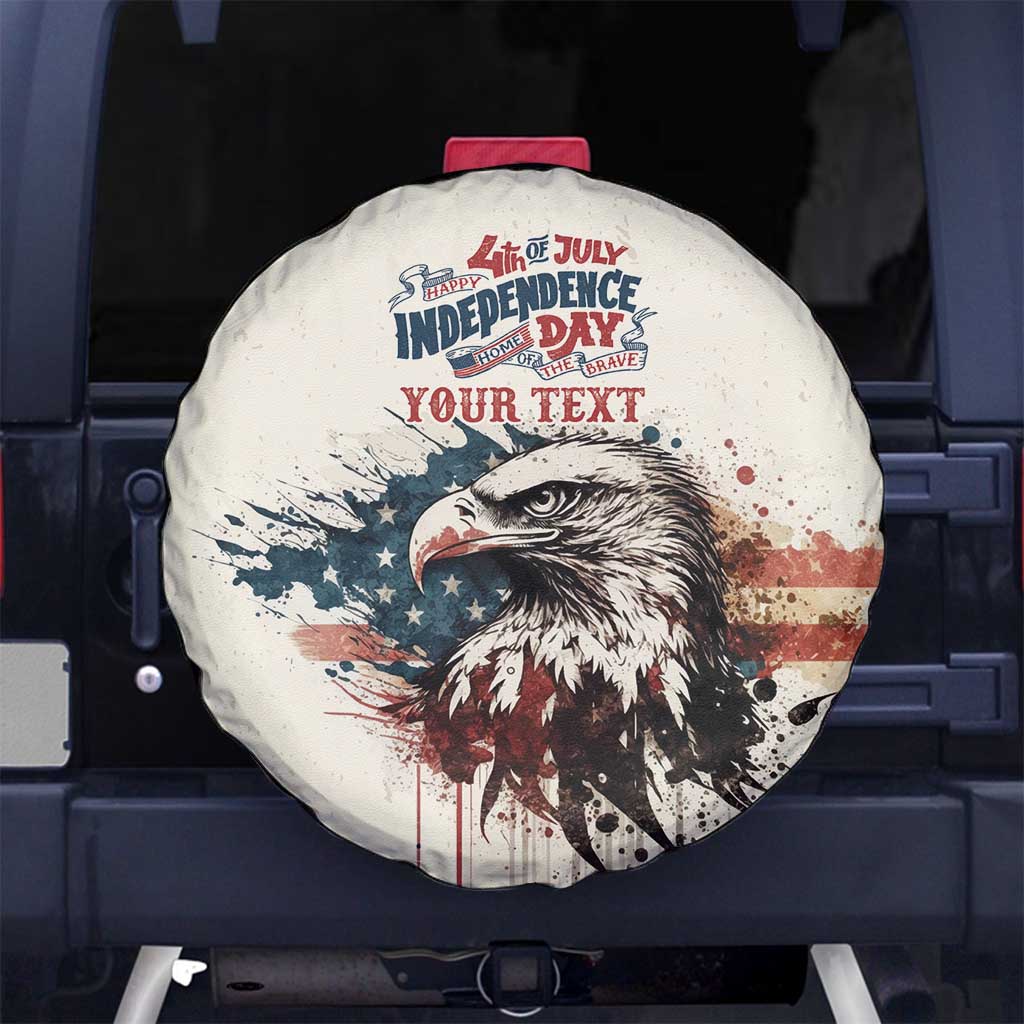 Happy Fourth of July Personalized Spare Tire Cover Bald Eagle USA Independence Day