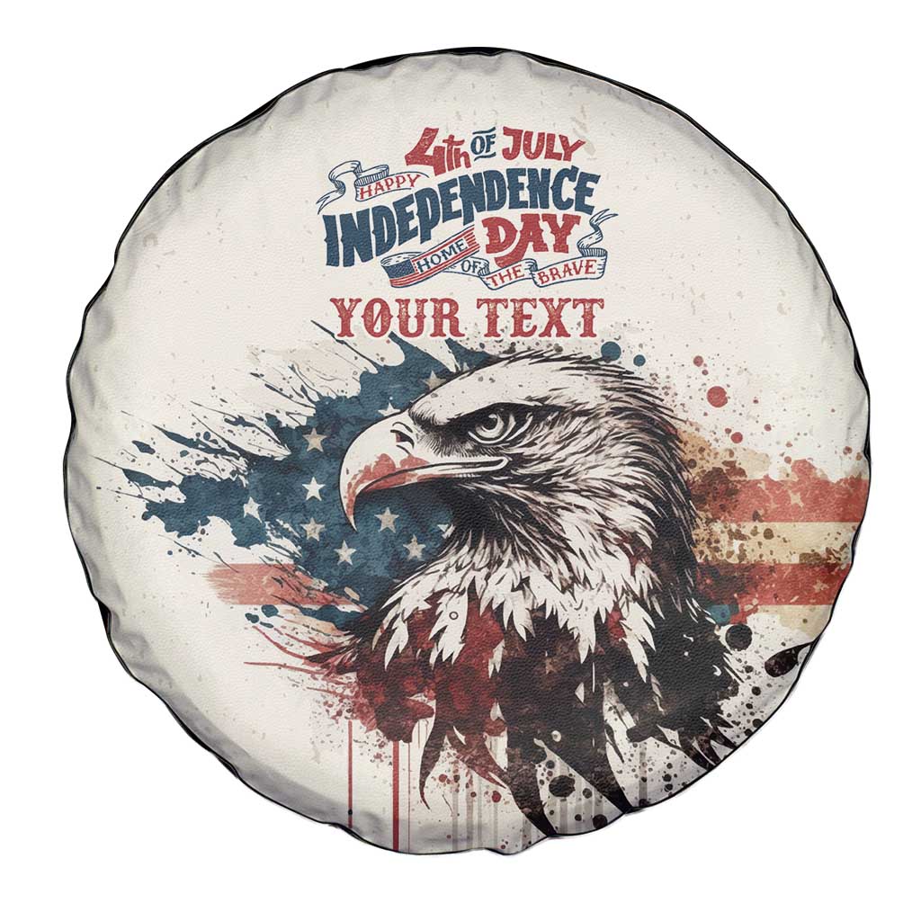 Happy Fourth of July Personalized Spare Tire Cover Bald Eagle USA Independence Day