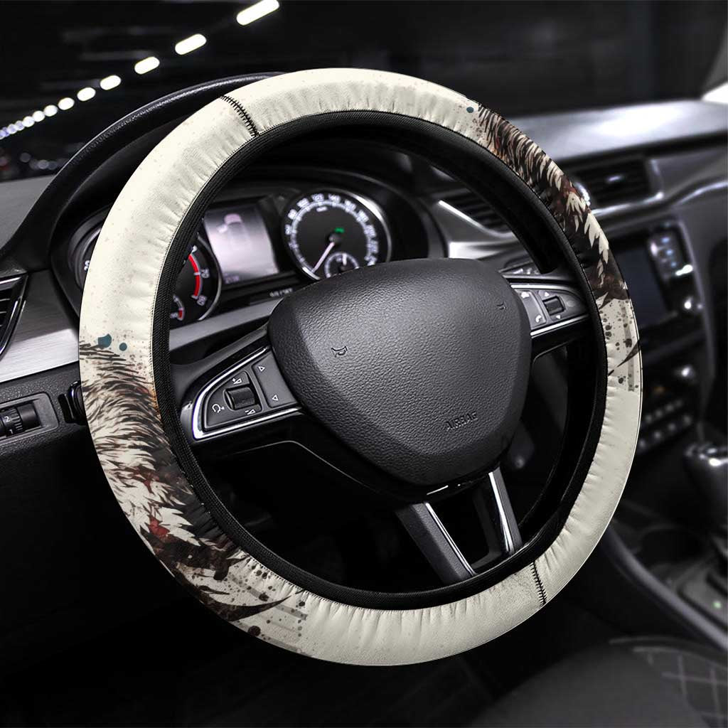 Happy Fourth of July Steering Wheel Cover Bald Eagle USA Independence Day