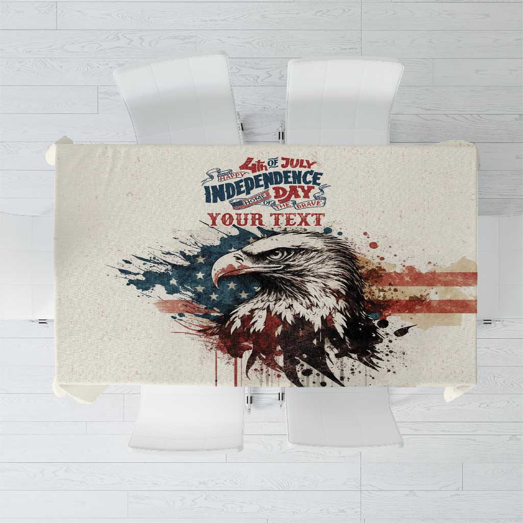 Happy Fourth of July Personalized Tablecloth Bald Eagle USA Independence Day
