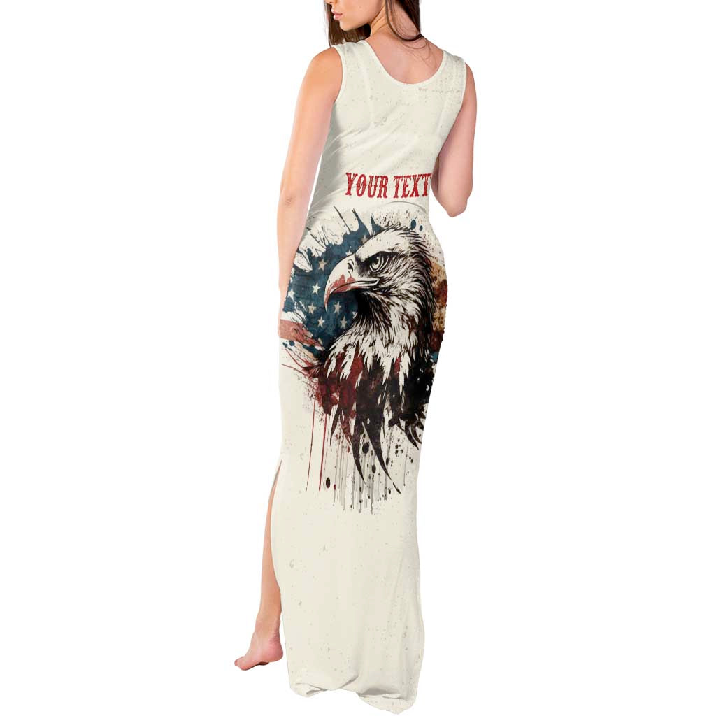 Happy Fourth of July Personalized Tank Maxi Dress Bald Eagle USA Independence Day