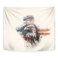 Happy Fourth of July Personalized Tapestry Bald Eagle USA Independence Day