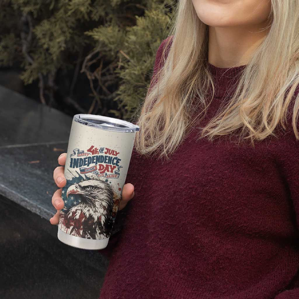 Happy Fourth of July Personalized Tumbler Cup Bald Eagle USA Independence Day