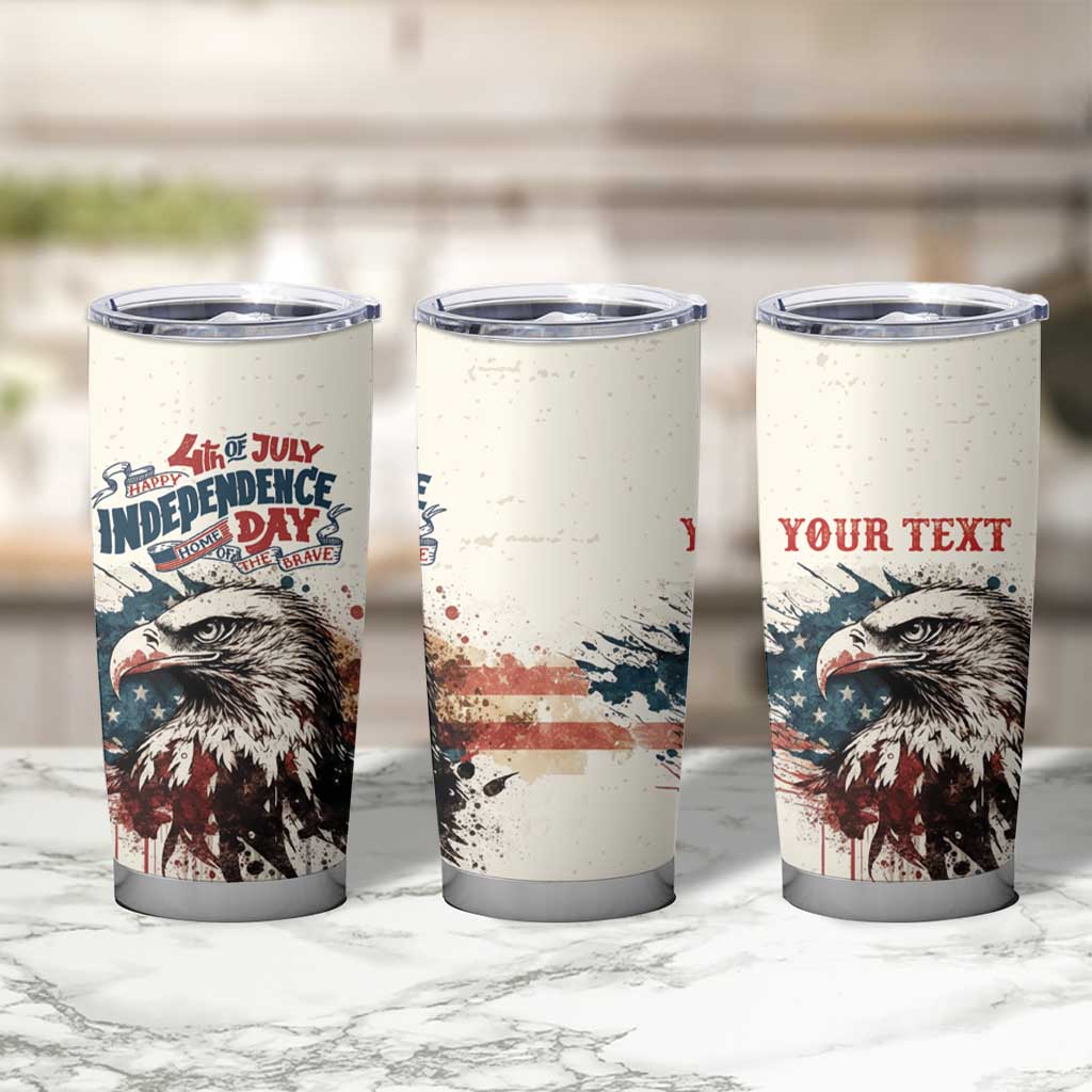 Happy Fourth of July Personalized Tumbler Cup Bald Eagle USA Independence Day