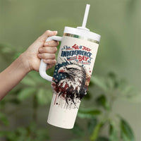 Happy Fourth of July Personalized Tumbler With Handle Bald Eagle USA Independence Day