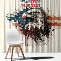 Happy Fourth of July Personalized Window Curtain Bald Eagle USA Independence Day