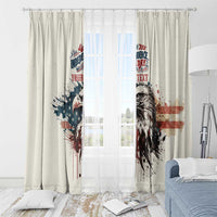 Happy Fourth of July Personalized Window Curtain Bald Eagle USA Independence Day