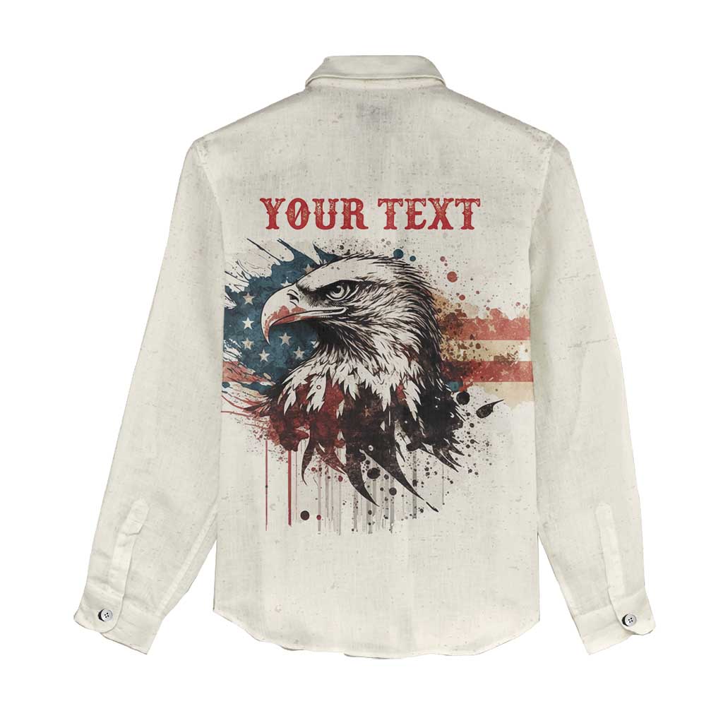 Happy Fourth of July Personalized Women Casual Shirt Bald Eagle USA Independence Day