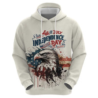 Happy Fourth of July Personalized Zip Hoodie Bald Eagle USA Independence Day
