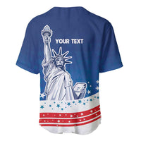 History Began 4th of July Personalized Baseball Jersey Statue of Liberty US Flag