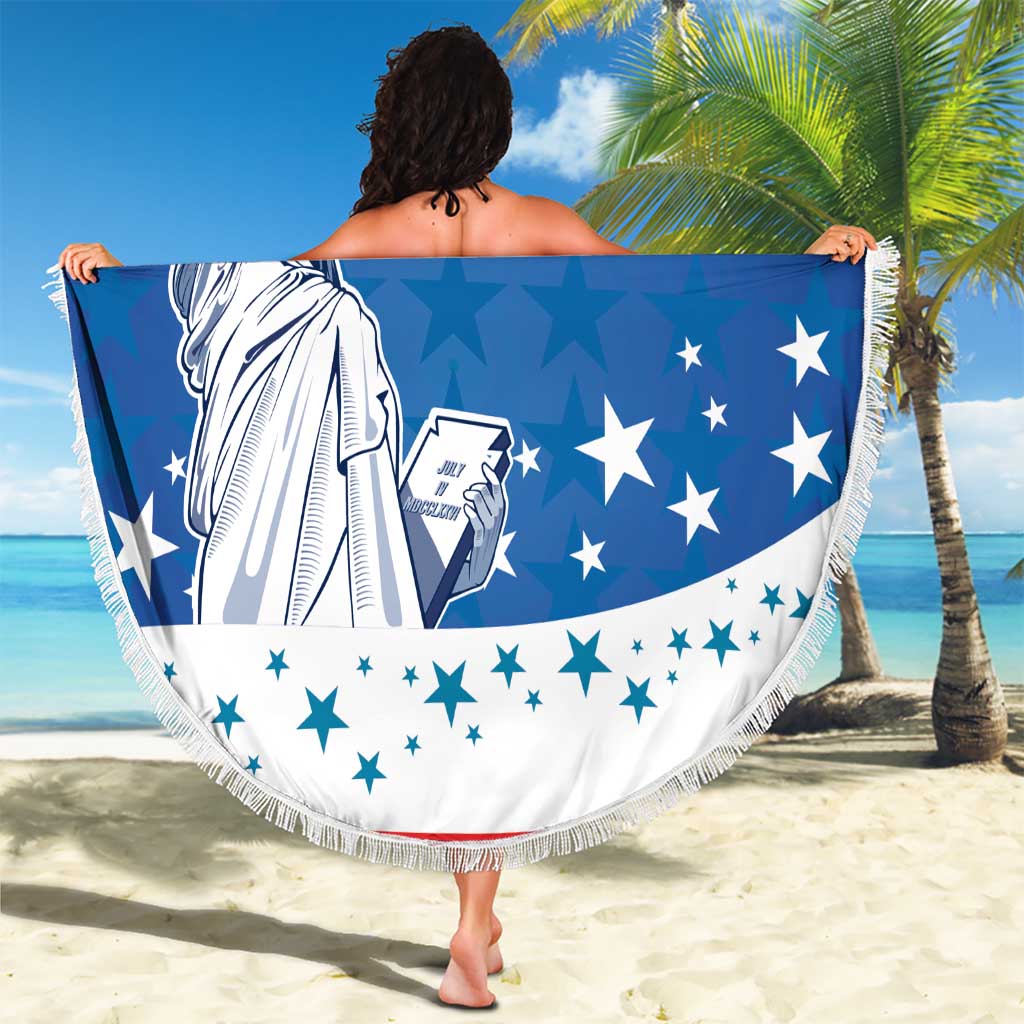 History Began 4th of July Personalized Beach Blanket Statue of Liberty US Flag