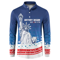 History Began 4th of July Personalized Button Sweatshirt Statue of Liberty US Flag