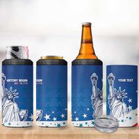 History Began 4th of July Personalized 4 in 1 Can Cooler Tumbler Statue of Liberty US Flag