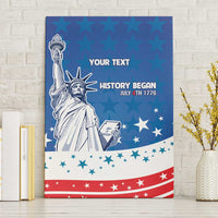 History Began 4th of July Personalized Canvas Wall Art Statue of Liberty US Flag