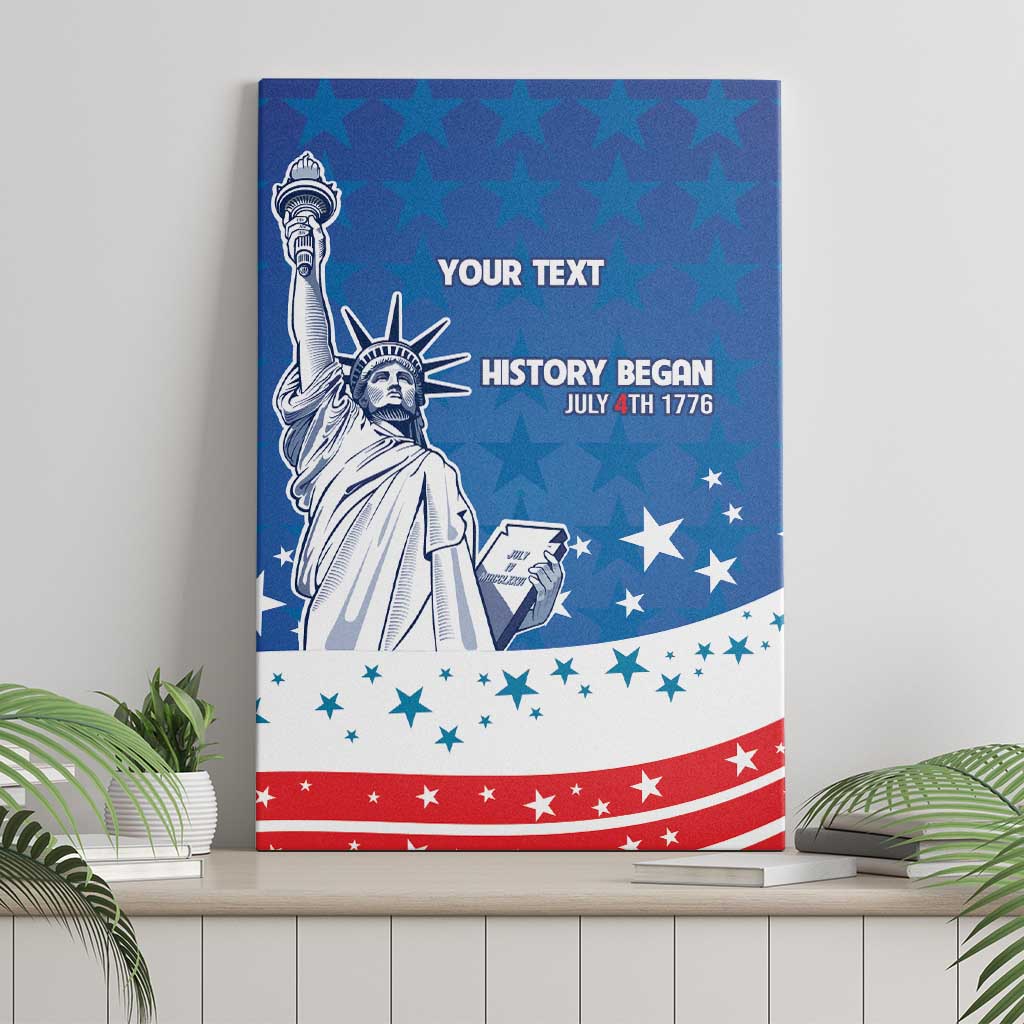 History Began 4th of July Personalized Canvas Wall Art Statue of Liberty US Flag