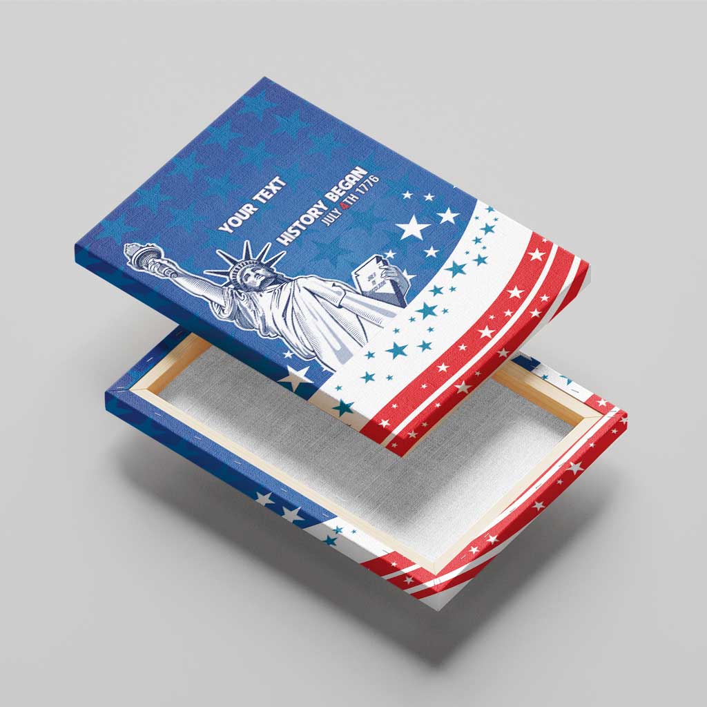 History Began 4th of July Personalized Canvas Wall Art Statue of Liberty US Flag