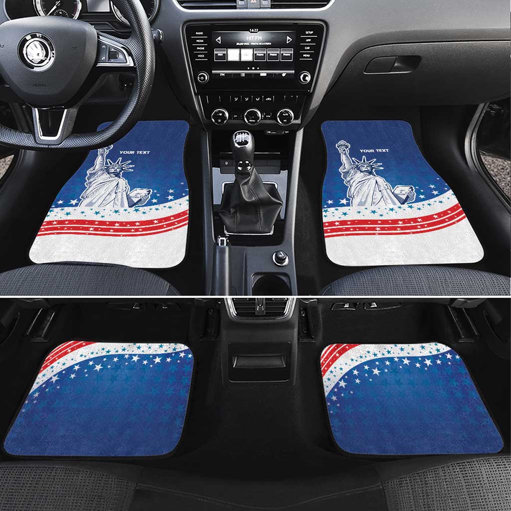History Began 4th of July Personalized Car Mats Statue of Liberty US Flag